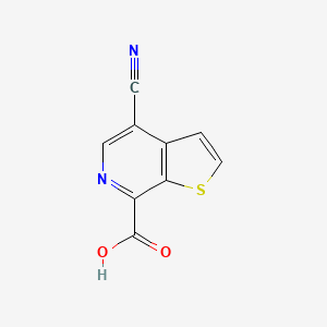 molecular formula C9H4N2O2S B13183549 4-Cyanothieno[2,3-c]pyridine-7-carboxylic acid 