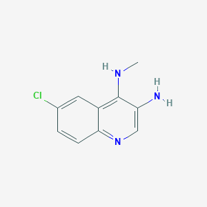 molecular formula C10H10ClN3 B13183555 6-Chloro-N4-methylquinoline-3,4-diamine 