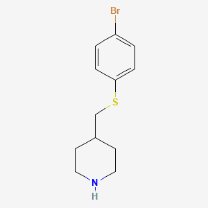 molecular formula C12H16BrNS B13183565 4-(((4-Bromophenyl)thio)methyl)piperidine 