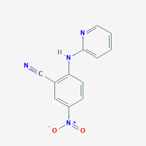 molecular formula C12H8N4O2 B1318360 5-Nitro-2-(pyridin-2-ylamino)benzonitrile CAS No. 945367-17-9