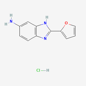 molecular formula C11H10ClN3O B13183601 2-(furan-2-yl)-1H-1,3-benzodiazol-5-amine hydrochloride CAS No. 1193389-03-5