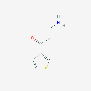 molecular formula C7H9NOS B13183611 3-Amino-1-(thiophen-3-yl)propan-1-one 