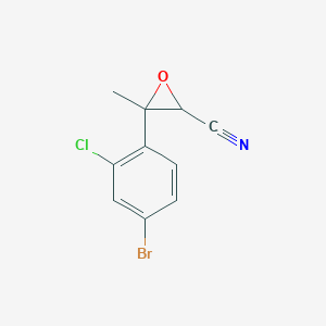 molecular formula C10H7BrClNO B13183670 3-(4-Bromo-2-chlorophenyl)-3-methyloxirane-2-carbonitrile 