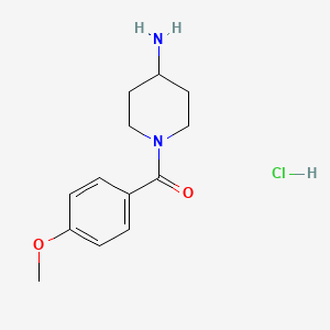 molecular formula C13H19ClN2O2 B1318369 (4-Aminopiperidin-1-yl)(4-methoxyphenyl)methanone hydrochloride CAS No. 1158473-92-7