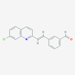 molecular formula C18H12ClNO B131837 3-(2-(7-Chloroquinolin-2-yl)vinyl)benzaldehyde CAS No. 120578-03-2