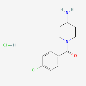 molecular formula C12H16Cl2N2O B1318370 1-(4-氯苯甲酰)哌啶-4-胺盐酸盐 CAS No. 442128-10-1