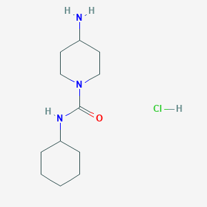 molecular formula C12H24ClN3O B1318372 4-amino-N-cyclohexylpiperidine-1-carboxamide hydrochloride CAS No. 1158602-24-4