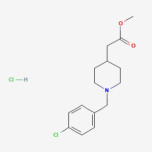 molecular formula C15H21Cl2NO2 B1318373 Methyl [1-(4-chlorobenzyl)piperidin-4-yl]acetate hydrochloride CAS No. 1158519-06-2