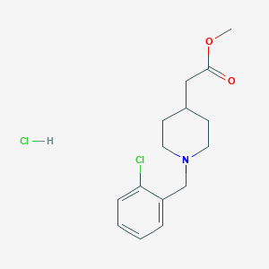 molecular formula C15H21Cl2NO2 B1318374 Methyl [1-(2-chlorobenzyl)piperidin-4-yl]acetate hydrochloride CAS No. 1158756-78-5