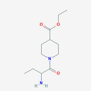 molecular formula C12H22N2O3 B13183746 Ethyl 1-(2-aminobutanoyl)piperidine-4-carboxylate 