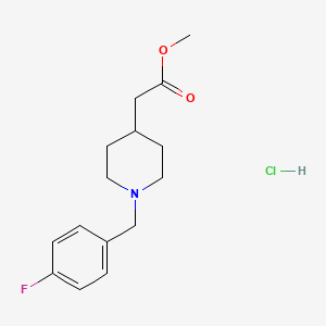 molecular formula C15H21ClFNO2 B1318375 Methyl [1-(4-fluorobenzyl)piperidin-4-yl]acetate hydrochloride CAS No. 1158311-14-8