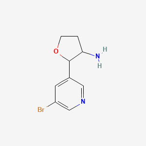 molecular formula C9H11BrN2O B13183760 2-(5-Bromopyridin-3-yl)oxolan-3-amine 