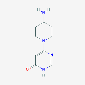 molecular formula C9H14N4O B13183779 6-(4-Aminopiperidin-1-yl)-3,4-dihydropyrimidin-4-one 