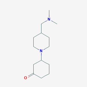 molecular formula C14H26N2O B13183783 3-{4-[(Dimethylamino)methyl]piperidin-1-yl}cyclohexan-1-one 