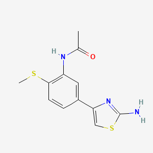 N-[5-(2-Amino-1,3-thiazol-4-YL)-2-(methylsulfanyl)phenyl]acetamide