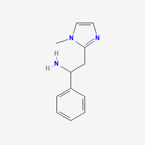 molecular formula C12H15N3 B13183816 2-(1-methyl-1H-imidazol-2-yl)-1-phenylethan-1-amine 