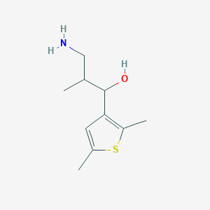 molecular formula C10H17NOS B13183821 3-Amino-1-(2,5-dimethylthiophen-3-yl)-2-methylpropan-1-ol 