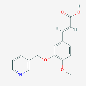 molecular formula C16H15NO4 B13183822 (2E)-3-[4-methoxy-3-(pyridin-3-ylmethoxy)phenyl]acrylic acid 