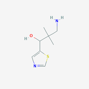 molecular formula C8H14N2OS B13183823 3-Amino-2,2-dimethyl-1-(1,3-thiazol-5-yl)propan-1-ol 