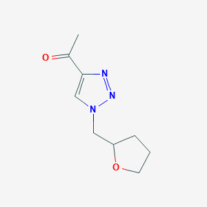 molecular formula C9H13N3O2 B13183830 1-{1-[(oxolan-2-yl)methyl]-1H-1,2,3-triazol-4-yl}ethan-1-one 