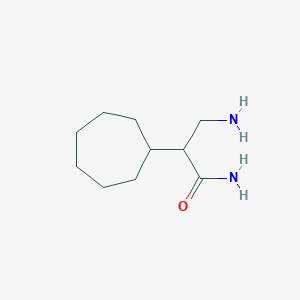 molecular formula C10H20N2O B13183841 3-Amino-2-cycloheptylpropanamide 