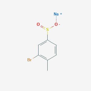 molecular formula C7H6BrNaO2S B13183880 Sodium 3-bromo-4-methylbenzene-1-sulfinate 