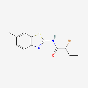 molecular formula C12H13BrN2OS B1318390 2-Bromo-N-(6-methyl-1,3-benzothiazol-2-yl)butanamide 
