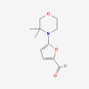 molecular formula C11H15NO3 B13183984 5-(3,3-Dimethylmorpholin-4-yl)furan-2-carbaldehyde 