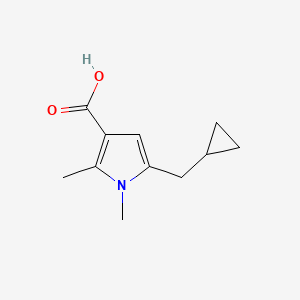 molecular formula C11H15NO2 B13184001 5-(Cyclopropylmethyl)-1,2-dimethyl-1H-pyrrole-3-carboxylic acid 