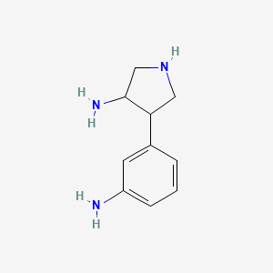 molecular formula C10H15N3 B13184021 4-(3-Aminophenyl)pyrrolidin-3-amine 