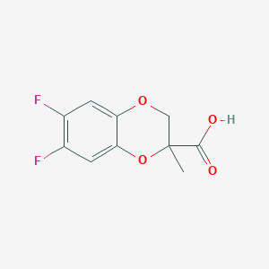 molecular formula C10H8F2O4 B13184092 6,7-Difluoro-2-methyl-2,3-dihydro-1,4-benzodioxine-2-carboxylic acid 