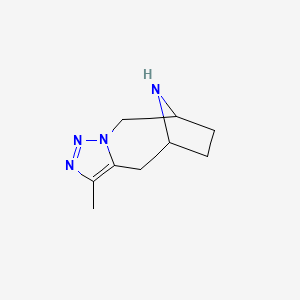 molecular formula C9H14N4 B13184098 6-Methyl-3,4,5,12-tetraazatricyclo[7.2.1.0,3,7]dodeca-4,6-diene 