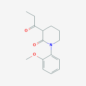 molecular formula C15H19NO3 B13184099 1-(2-Methoxyphenyl)-3-propanoylpiperidin-2-one 