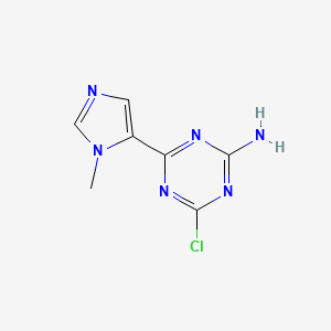 molecular formula C7H7ClN6 B13184104 4-Chloro-6-(1-methyl-1H-imidazol-5-yl)-1,3,5-triazin-2-amine 