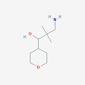 molecular formula C10H21NO2 B13184156 3-Amino-2,2-dimethyl-1-(oxan-4-YL)propan-1-OL 