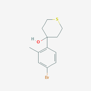 molecular formula C12H15BrOS B13184184 4-(4-Bromo-2-methylphenyl)thian-4-ol 