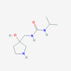 molecular formula C9H19N3O2 B13184240 1-[(3-Hydroxypyrrolidin-3-yl)methyl]-3-(propan-2-yl)urea 