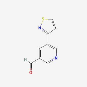 molecular formula C9H6N2OS B13184256 5-(1,2-Thiazol-3-yl)pyridine-3-carbaldehyde 