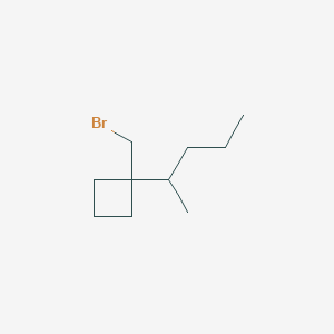 molecular formula C10H19Br B13184258 1-(Bromomethyl)-1-(pentan-2-yl)cyclobutane 