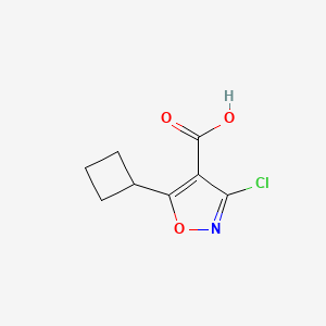 molecular formula C8H8ClNO3 B13184300 3-Chloro-5-cyclobutyl-1,2-oxazole-4-carboxylic acid 