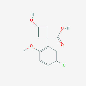 1-(5-Chloro-2-methoxyphenyl)-3-hydroxycyclobutane-1-carboxylic acid