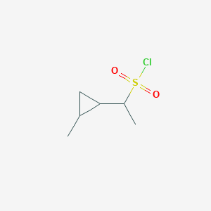 molecular formula C6H11ClO2S B13184338 1-(2-Methylcyclopropyl)ethane-1-sulfonyl chloride 