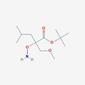 molecular formula C12H25NO4 B13184352 tert-Butyl 2-(aminooxy)-2-(methoxymethyl)-4-methylpentanoate 