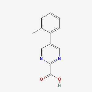 molecular formula C12H10N2O2 B13184357 5-(2-Methylphenyl)pyrimidine-2-carboxylic acid 