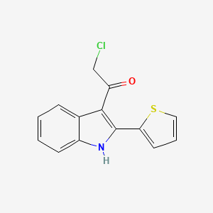 molecular formula C14H10ClNOS B13184380 2-chloro-1-(2-thien-2-yl-1H-indol-3-yl)ethanone 