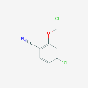 molecular formula C8H5Cl2NO B13184385 4-Chloro-2-(chloromethoxy)benzonitrile 