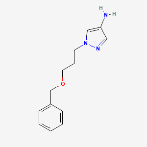 molecular formula C13H17N3O B13184391 1-[3-(Benzyloxy)propyl]-1H-pyrazol-4-amine 