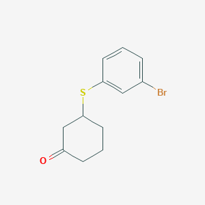 molecular formula C12H13BrOS B13184422 3-[(3-Bromophenyl)sulfanyl]cyclohexan-1-one 