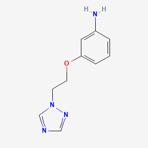 molecular formula C10H12N4O B13184424 3-[2-(1h-1,2,4-Triazol-1-yl)ethoxy]aniline 