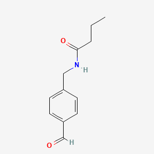 molecular formula C12H15NO2 B13184430 N-[(4-formylphenyl)methyl]butanamide 